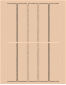 Sheet of 1.25" x 5" Light Tan labels