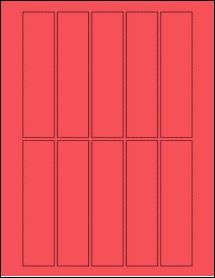 Sheet of 1.25" x 5" True Red labels