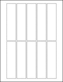 Sheet of 1.25" x 5" Aggressive White Matte labels