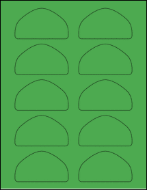 Sheet of 3.1163" x 1.7836" True Green labels