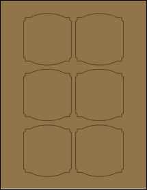 Sheet of 2.7839" x 3" Brown Kraft labels