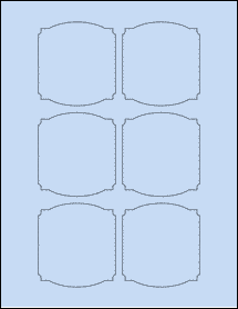 Sheet of 2.7839" x 3" Pastel Blue labels