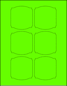 Sheet of 2.7839" x 3" Fluorescent Green labels