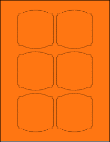 Sheet of 2.7839" x 3" Fluorescent Orange labels