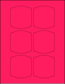 Sheet of 2.7839" x 3" Fluorescent Pink labels