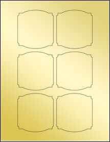 Sheet of 2.7839" x 3" Gold Foil Inkjet labels