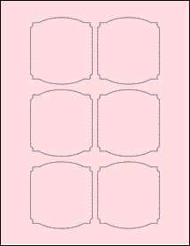 Sheet of 2.7839" x 3" Pastel Pink labels