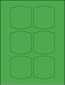 Sheet of 2.7839" x 3" True Green labels