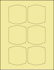 Sheet of 2.7839" x 3" Pastel Yellow labels