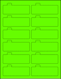 Sheet of 3.75" x 1.5432" Fluorescent Green labels