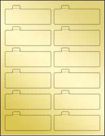 Sheet of 3.75" x 1.5432" Gold Foil Laser labels