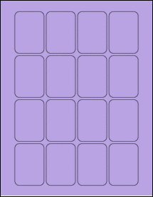 Sheet of 1.635" x 2.35" True Purple labels
