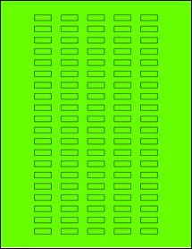Sheet of 0.75" x 0.25" Fluorescent Green labels