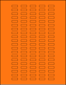Sheet of 0.75" x 0.25" Fluorescent Orange labels