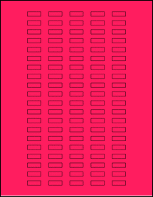 Sheet of 0.75" x 0.25" Fluorescent Pink labels
