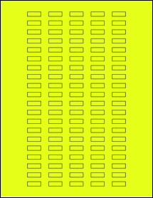 Sheet of 0.75" x 0.25" Fluorescent Yellow labels