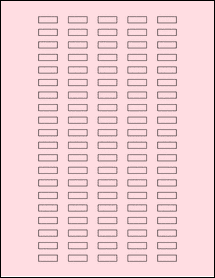 Sheet of 0.75" x 0.25" Pastel Pink labels