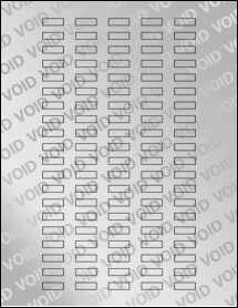 Sheet of 0.75" x 0.25" Void Silver Polyester labels