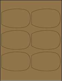 Sheet of 3.9861" x 2.6065" Brown Kraft labels