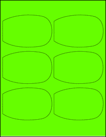 Sheet of 3.9861" x 2.6065" Fluorescent Green labels