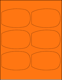 Sheet of 3.9861" x 2.6065" Fluorescent Orange labels