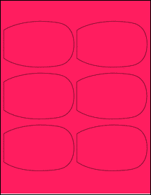 Sheet of 3.9861" x 2.6065" Fluorescent Pink labels