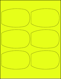 Sheet of 3.9861" x 2.6065" Fluorescent Yellow labels