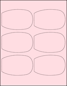 Sheet of 3.9861" x 2.6065" Pastel Pink labels