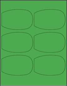 Sheet of 3.9861" x 2.6065" True Green labels