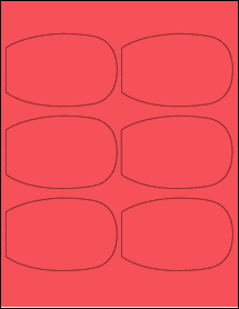 Sheet of 3.9861" x 2.6065" True Red labels