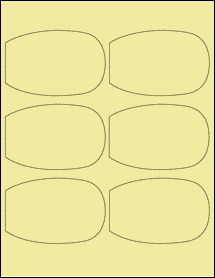 Sheet of 3.9861" x 2.6065" Pastel Yellow labels