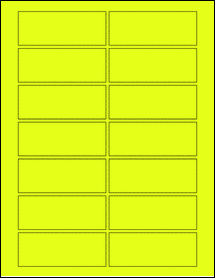 Sheet of 3.5" x 1.34375" Fluorescent Yellow labels