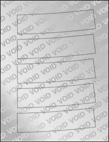 Sheet of 6.1669" x 1.9189" Void Silver Polyester labels
