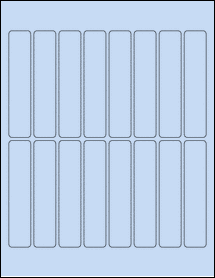 Sheet of 0.875" x 4.25" Pastel Blue labels