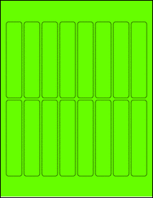 Sheet of 0.875" x 4.25" Fluorescent Green labels