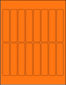Sheet of 0.875" x 4.25" Fluorescent Orange labels
