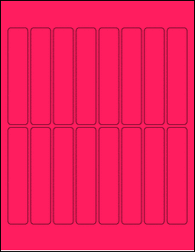 Sheet of 0.875" x 4.25" Fluorescent Pink labels