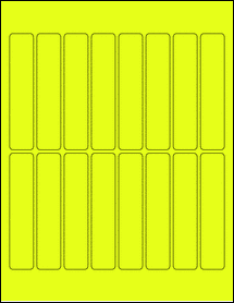 Sheet of 0.875" x 4.25" Fluorescent Yellow labels