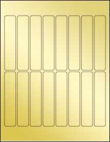 Sheet of 0.875" x 4.25" Gold Foil Laser labels