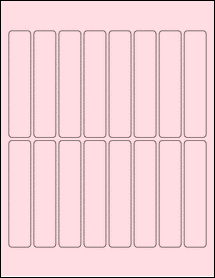 Sheet of 0.875" x 4.25" Pastel Pink labels