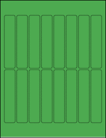 Sheet of 0.875" x 4.25" True Green labels