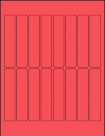 Sheet of 0.875" x 4.25" True Red labels