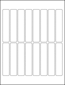 Sheet of 0.875" x 4.25" Removable White Matte labels