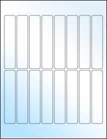 Sheet of 0.875" x 4.25" White Gloss Laser labels