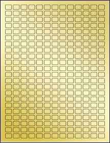 Sheet of 0.48" x 0.35" Gold Foil Inkjet labels