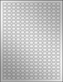 Sheet of 0.48" x 0.35" Silver Foil Inkjet labels