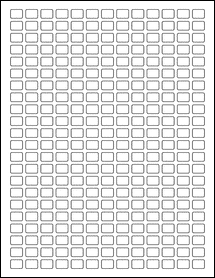 Sheet of 0.48" x 0.35" Aggressive White Matte labels