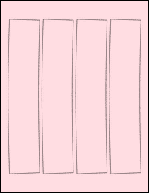 Sheet of 1.818" x 8.861" Pastel Pink labels