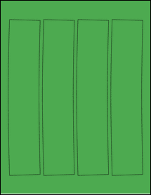 Sheet of 1.818" x 8.861" True Green labels