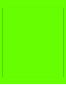 Sheet of 8" x 9" Fluorescent Green labels